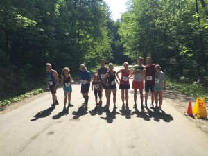 The starting line at the Worcester 4 Miler/2 Mile Fun Run